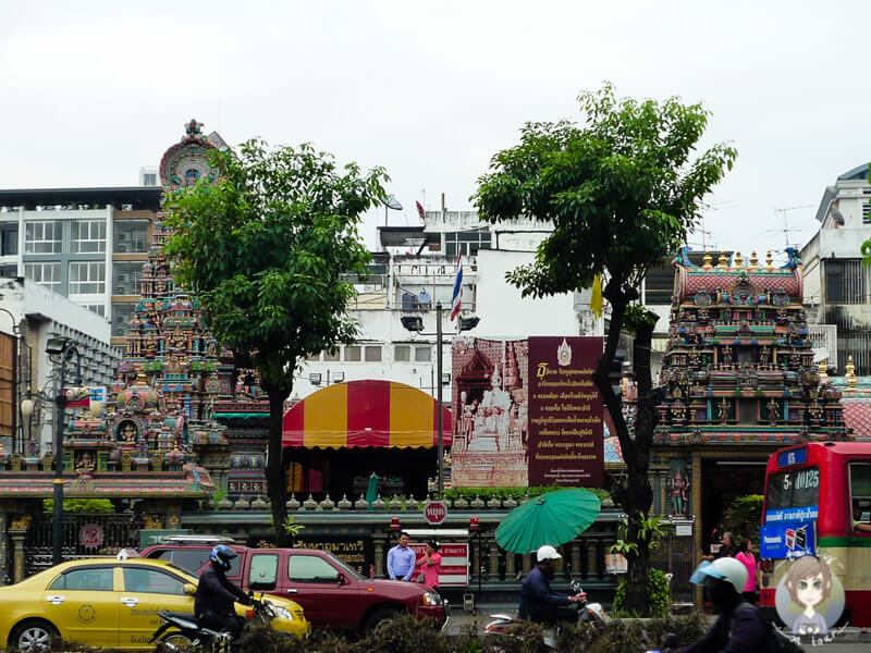 Eine unscheinbare Tempelanlage in Bangkok, Thailand