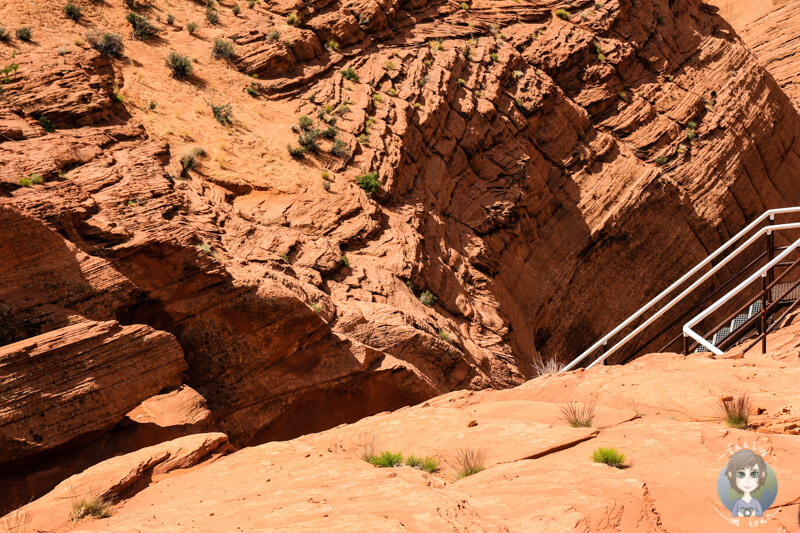 Treppe hinunter in den Antelope Canyon