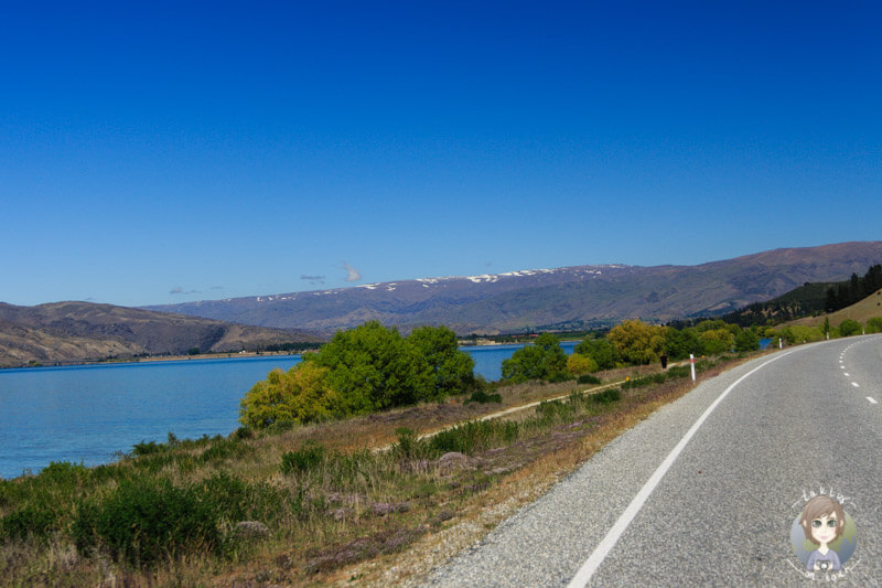 Fahrt entlang des Lake Dunstan, Otago