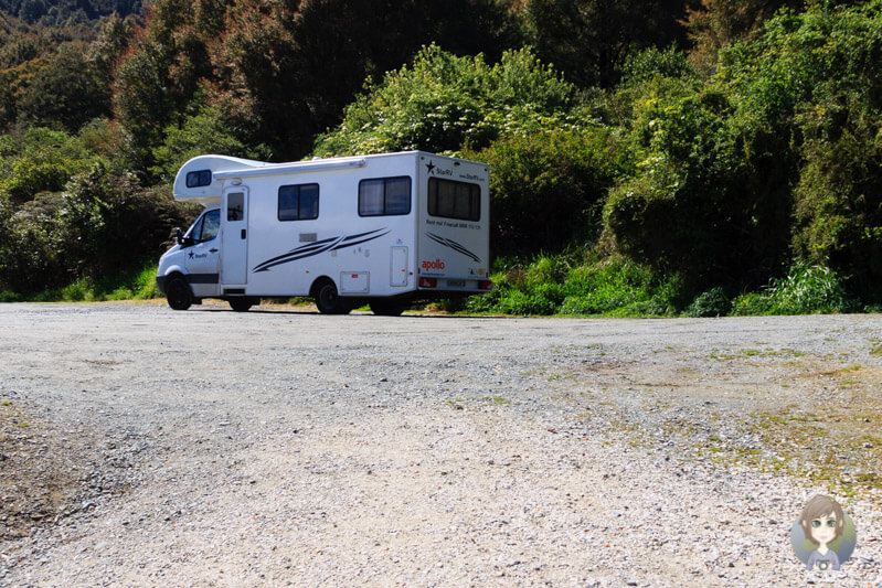 Parkplatz an den Maruia Falls am SH65