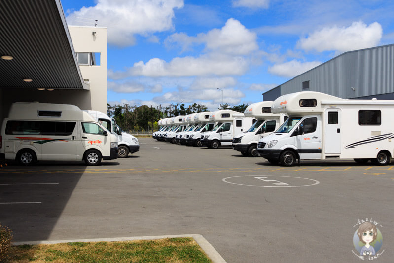 Abgabe unserer Campers bei Apollo Motorhomes in Christchurch