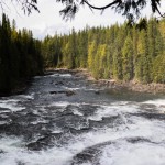 Blick über die Dawson Falls, BC, Kanada