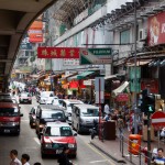 Viel Verkehr in Hong Kong Island