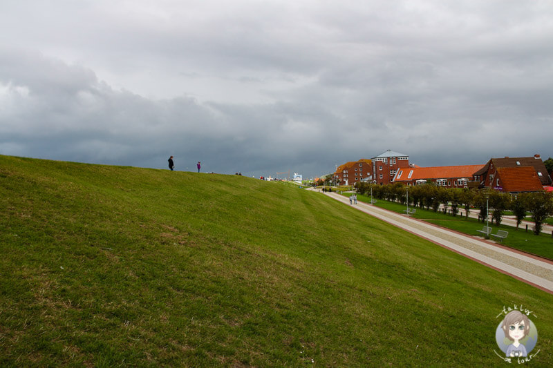 Ein Blick über den Deich in Norddeich