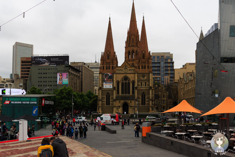 Am Federation Square in Melbourne, Victoria, Australien