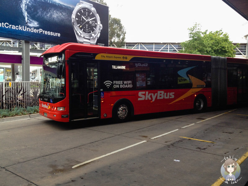 Der SkyBus in Melbourne am Airport