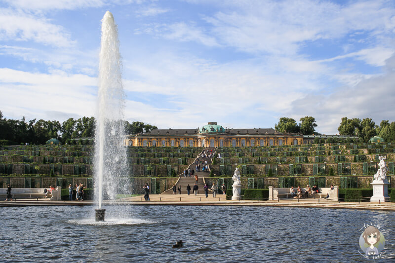 Der Brunnen im Lustgarten von Schloss Sanssouci, Potsdam