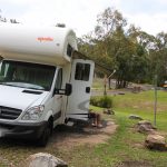 Wohnmobil auf dem Old Ford Reserve Campingplatz