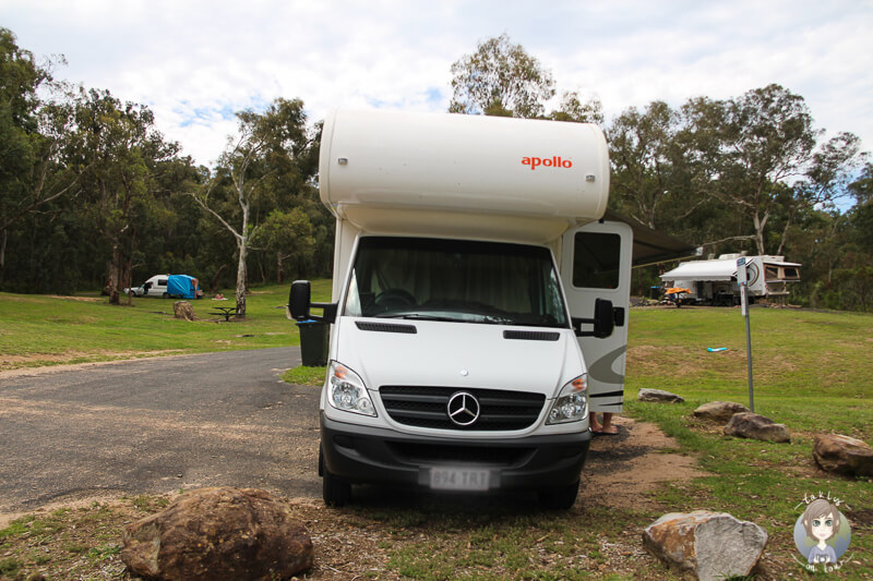 Mit dem Camper im Old Ford Reserve in den Blue Mountains