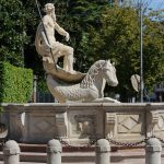 Eine Reiterstatue in Conegliano