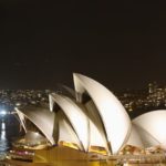 Details der Oper von Sydney bei Nacht