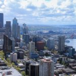 Aussicht auf die Stadt vom Space Needle in Seattle