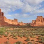 Die Courthouse Towers im Arches National Park, Utah