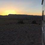 Sonnenuntergang an unserem Wildcampingplatz in den USA